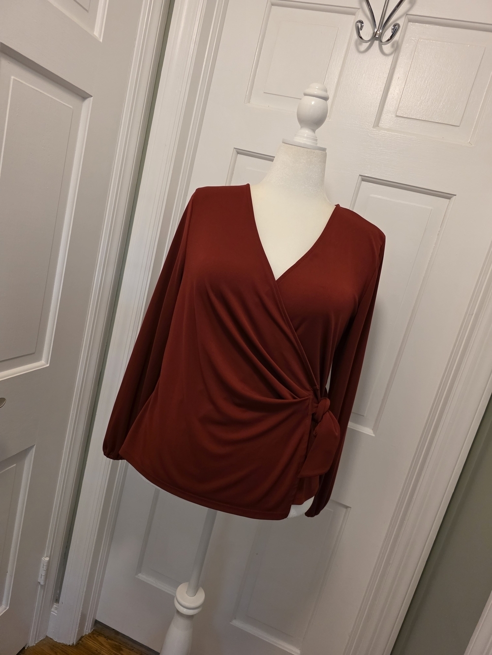 Alfani Side Tie Knit Long Sleeve Top Size Large, Classic, Business
